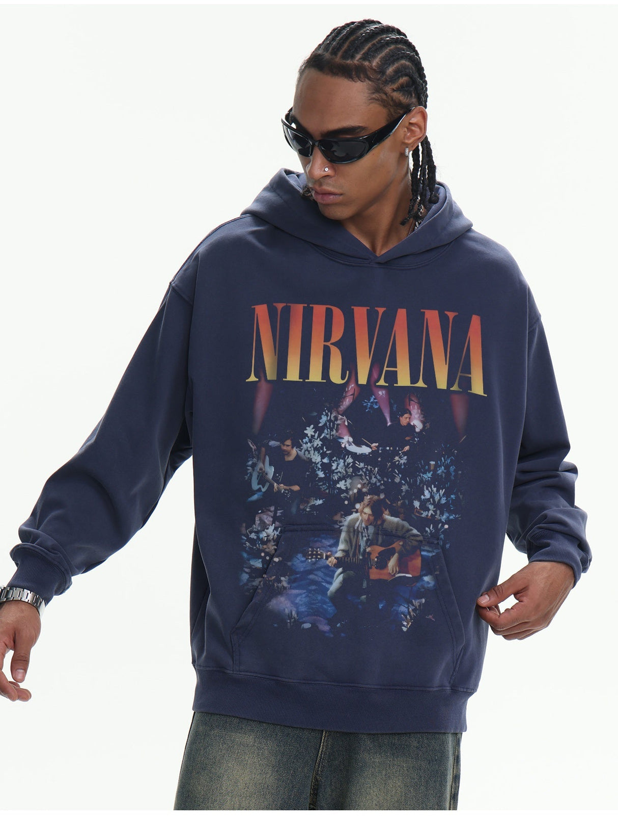 Washing Loose Terry Printed Hoodies