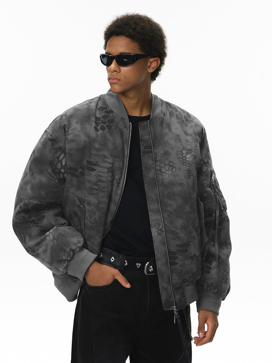 Camouflage Stand Collar Snake Scale Pattern Windproof Keep Warm Jackets