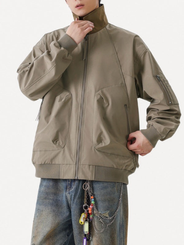 Loose Fashion Leisure Simplicity All-match Contrasting Colors Jackets