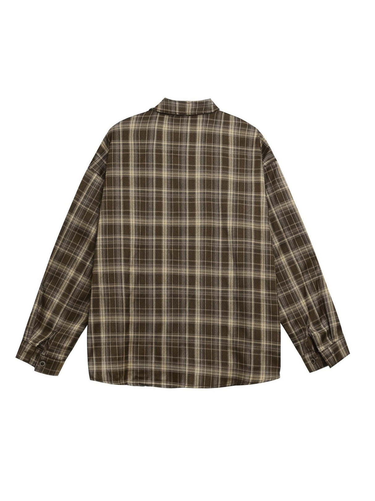 Liber Autumn Neutral wear Tie Plaid Shirts