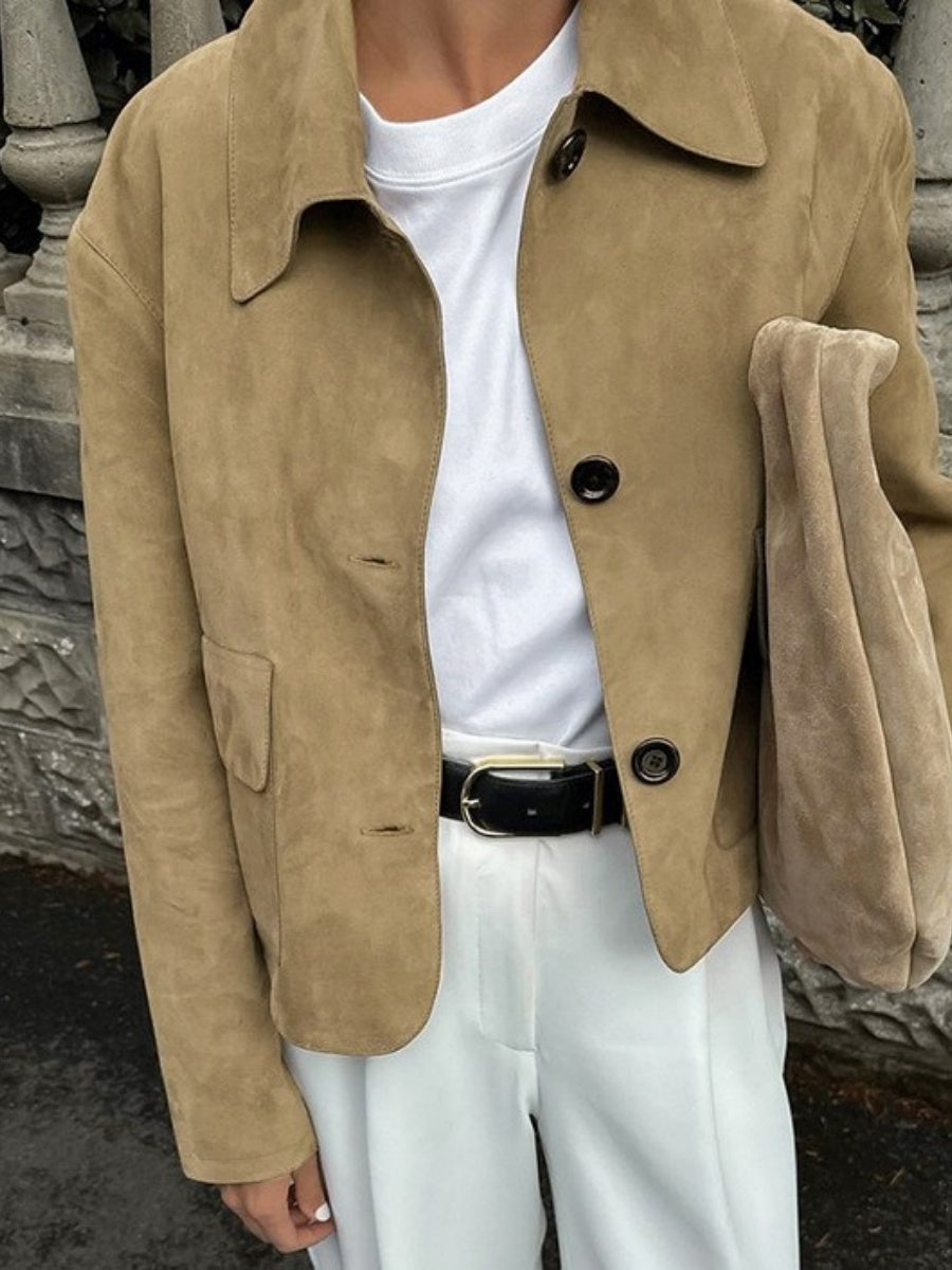 Brown Pocket Long sleeve Jackets