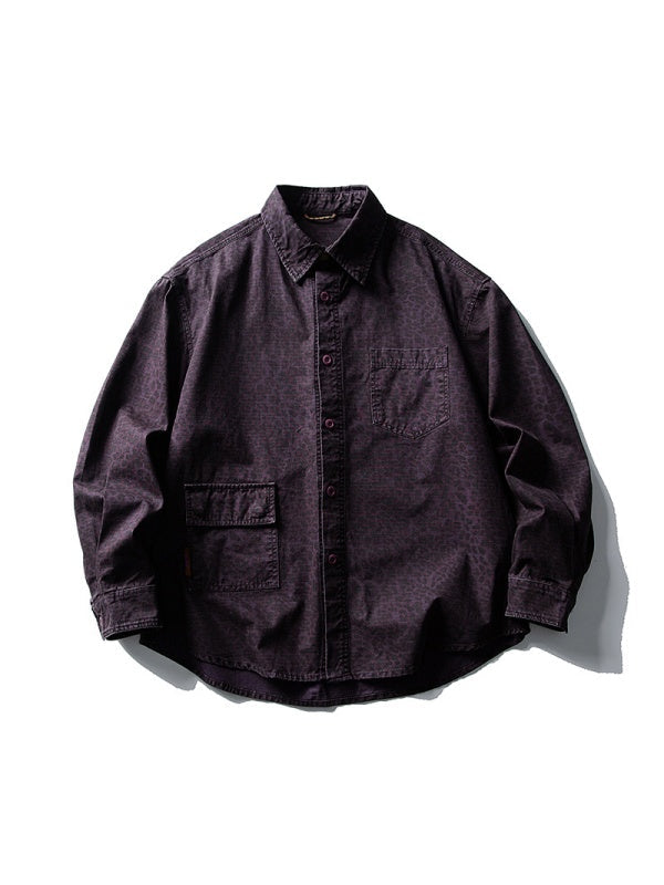 Vintage Leopard-Camo Long-Sleeve Shirt