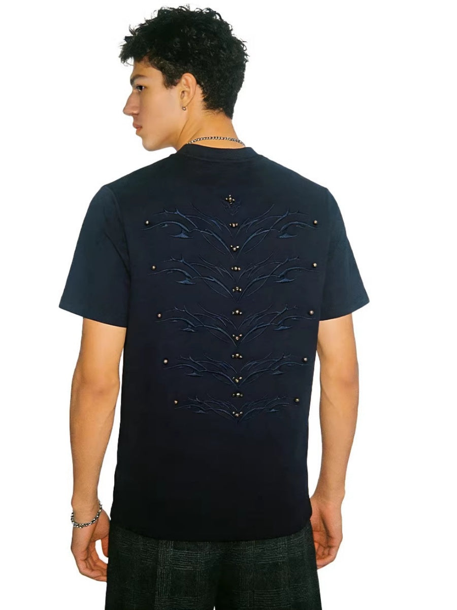 Cleanfit Spine Beading Embroidery T-shirts
