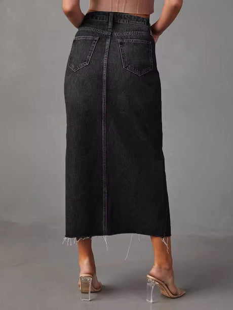 Liber Autumn Women's Tassel Solid Color Jeans