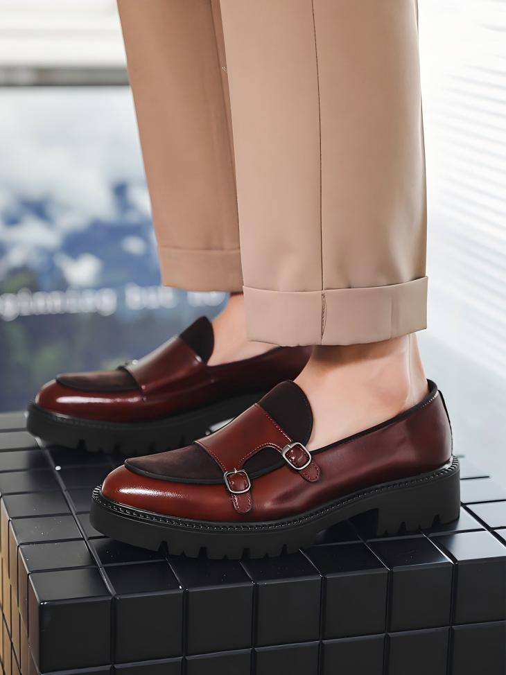 Patchwork Platform Slip-on Loafers