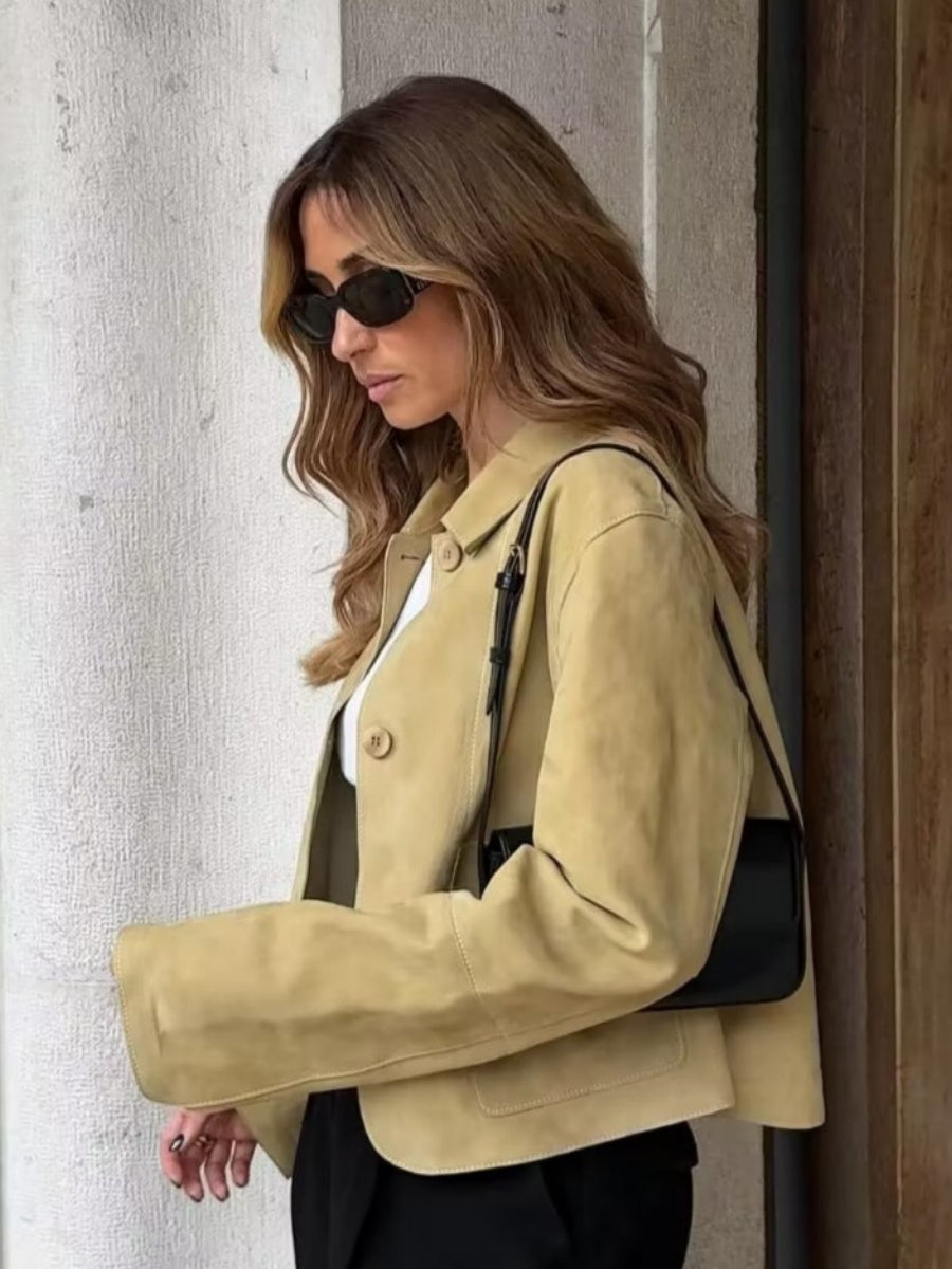 Dark Brown Pocket Long sleeve Jackets