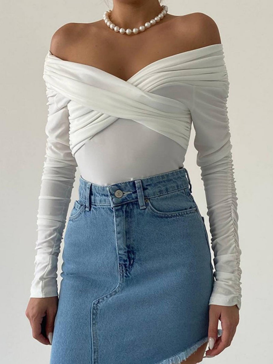 Liber Spring Women's Pleated Chiffon shirt