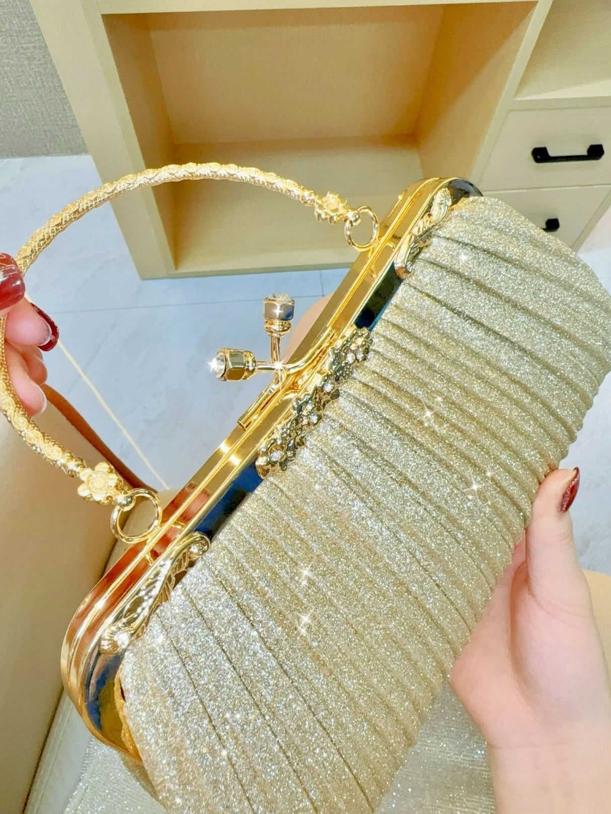 Liber Four Seasons ACC Sequin Diamond Box Bag