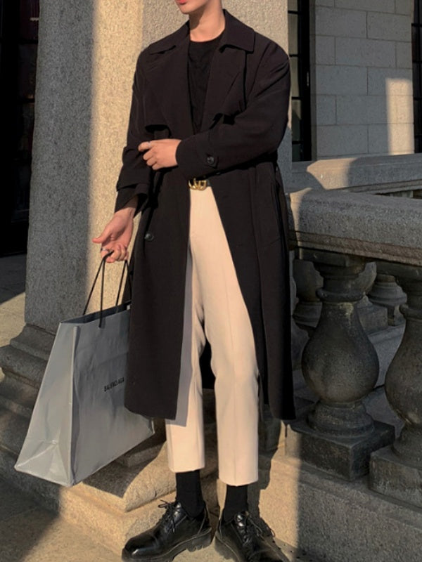 Leisure Double-breasted Loose Mid-length Trench Coats