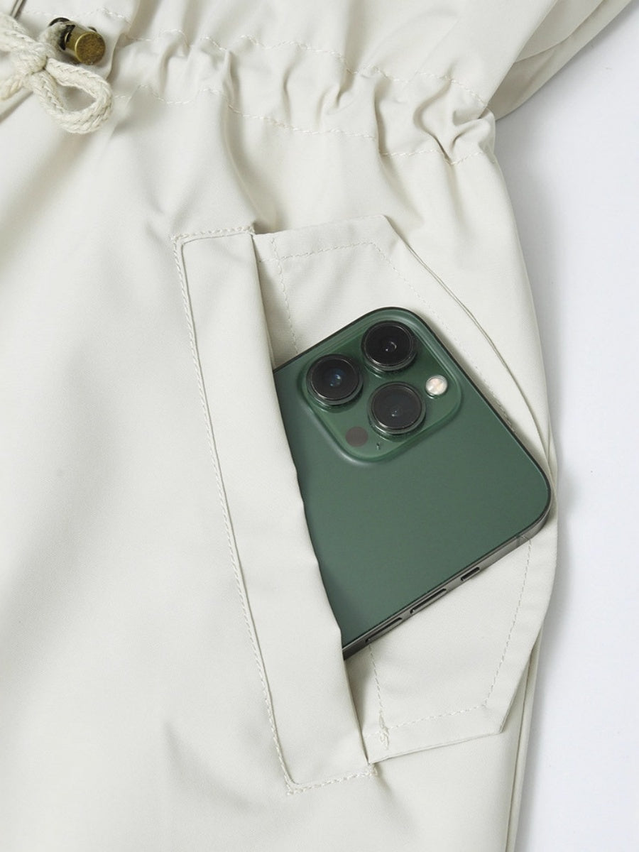 Mid-length Lightweight Raincoat Water Proof Mountain Climbing Outdoor Drawstring Windproof Trench Coats