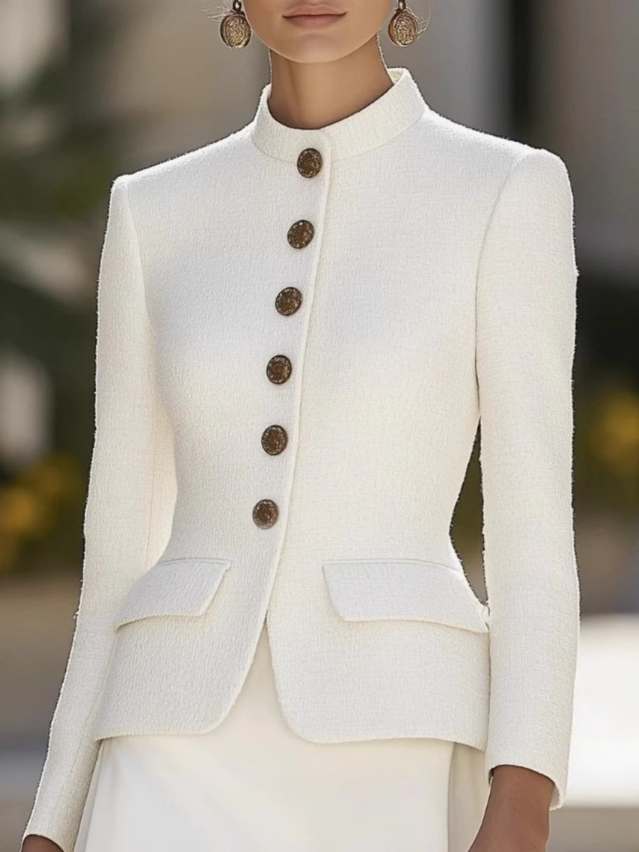 French White Short Jacket Grace Coat Small Fragrance Workplace Blazers