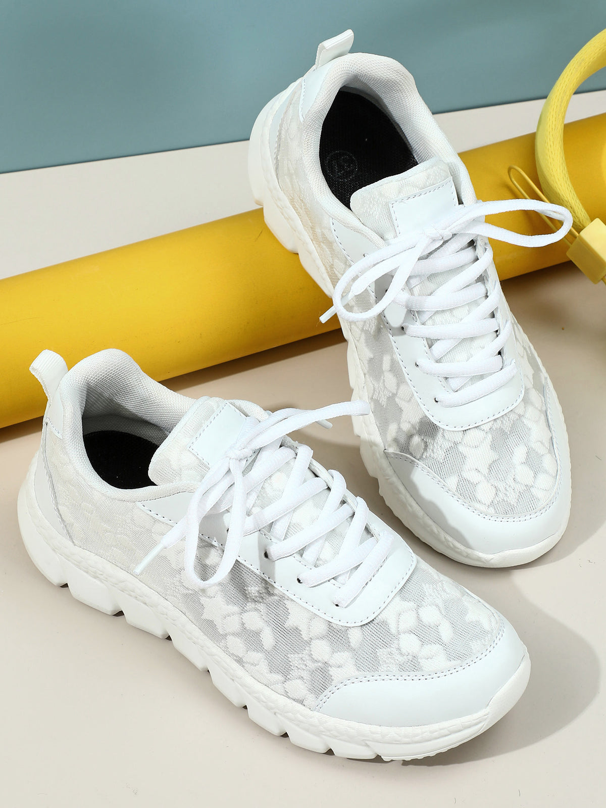 Floral Mesh Women's Casual Sneakers