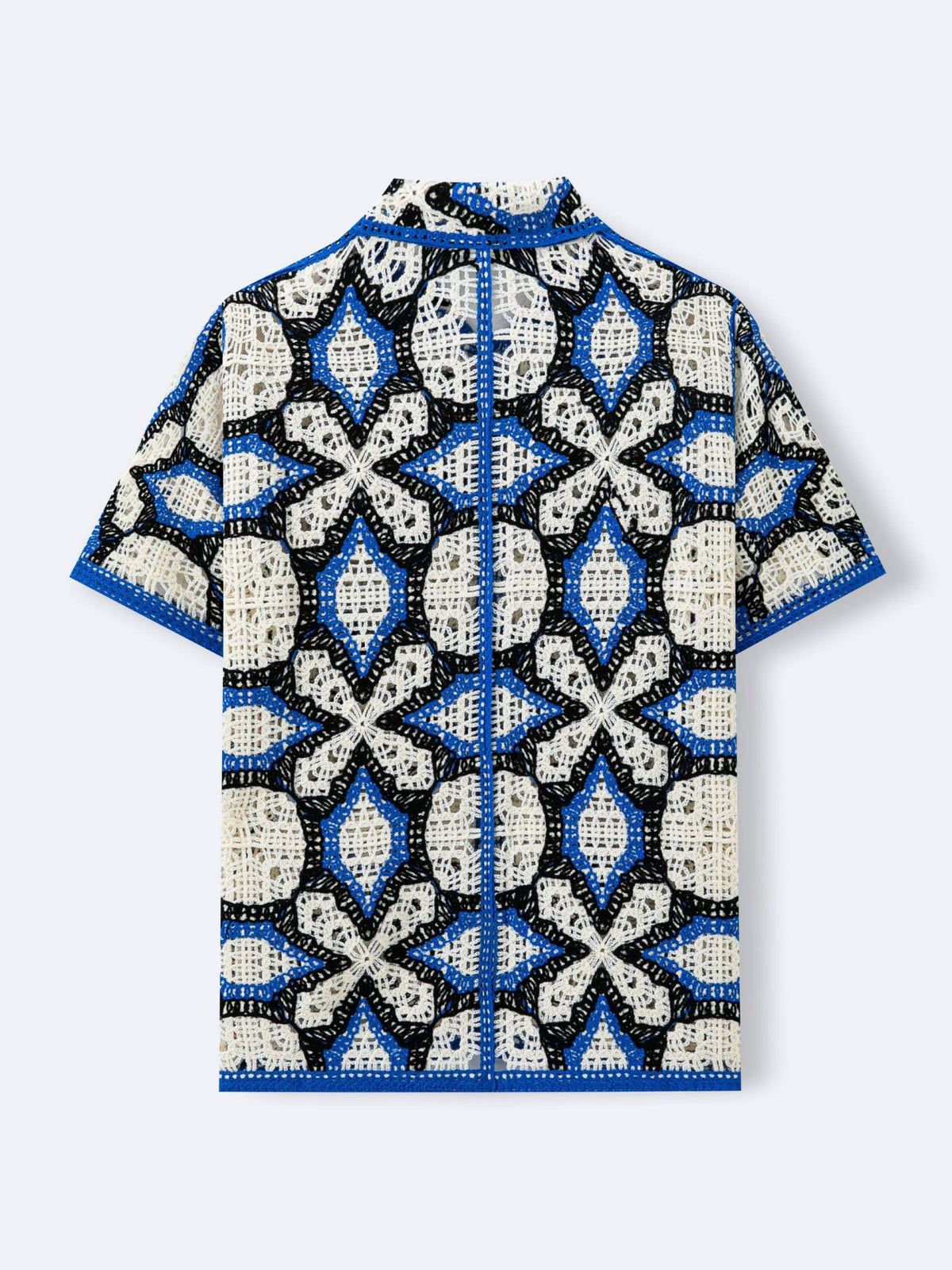 Geometry Jacquard Hollow Knitting Vacation Polo Shirts
