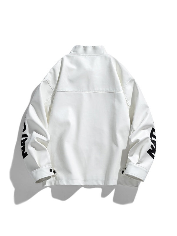Aviator Faux-Leather Windproof Jacket