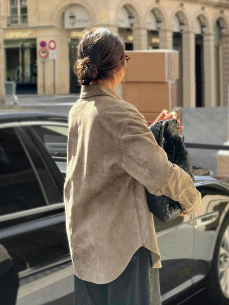 Buttons Khaki Long sleeve Jackets