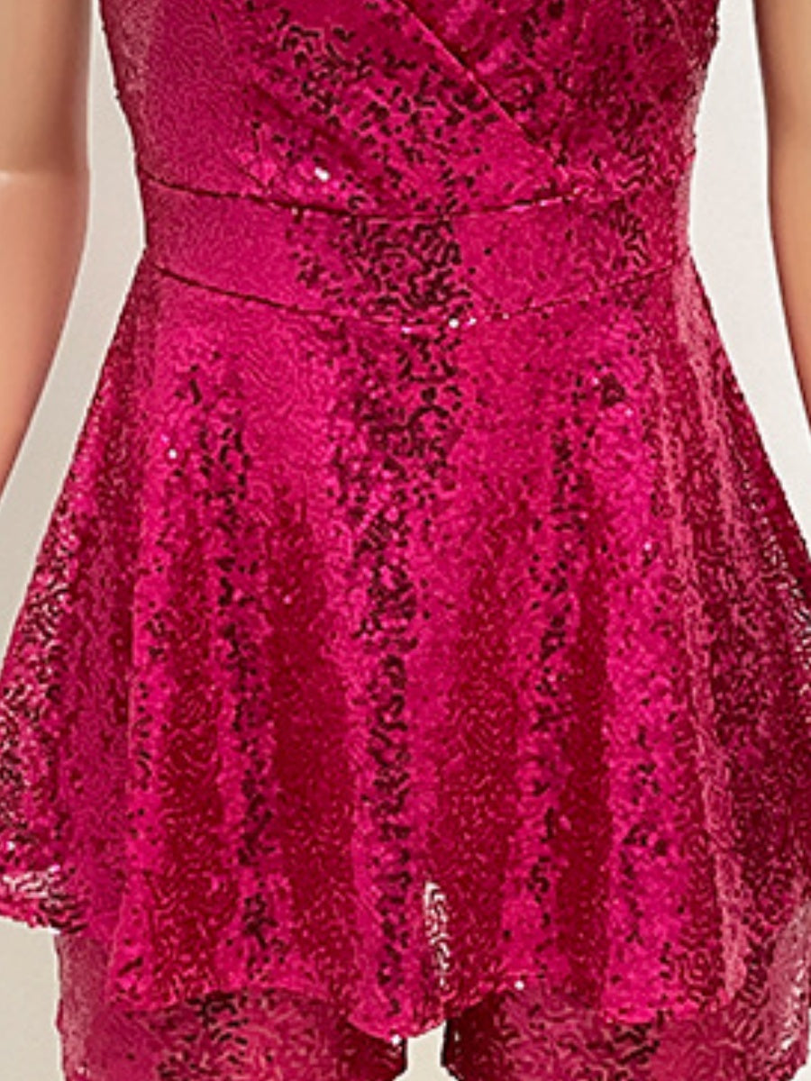 Sleeveless Backless Sequined Halter Jumpsuit