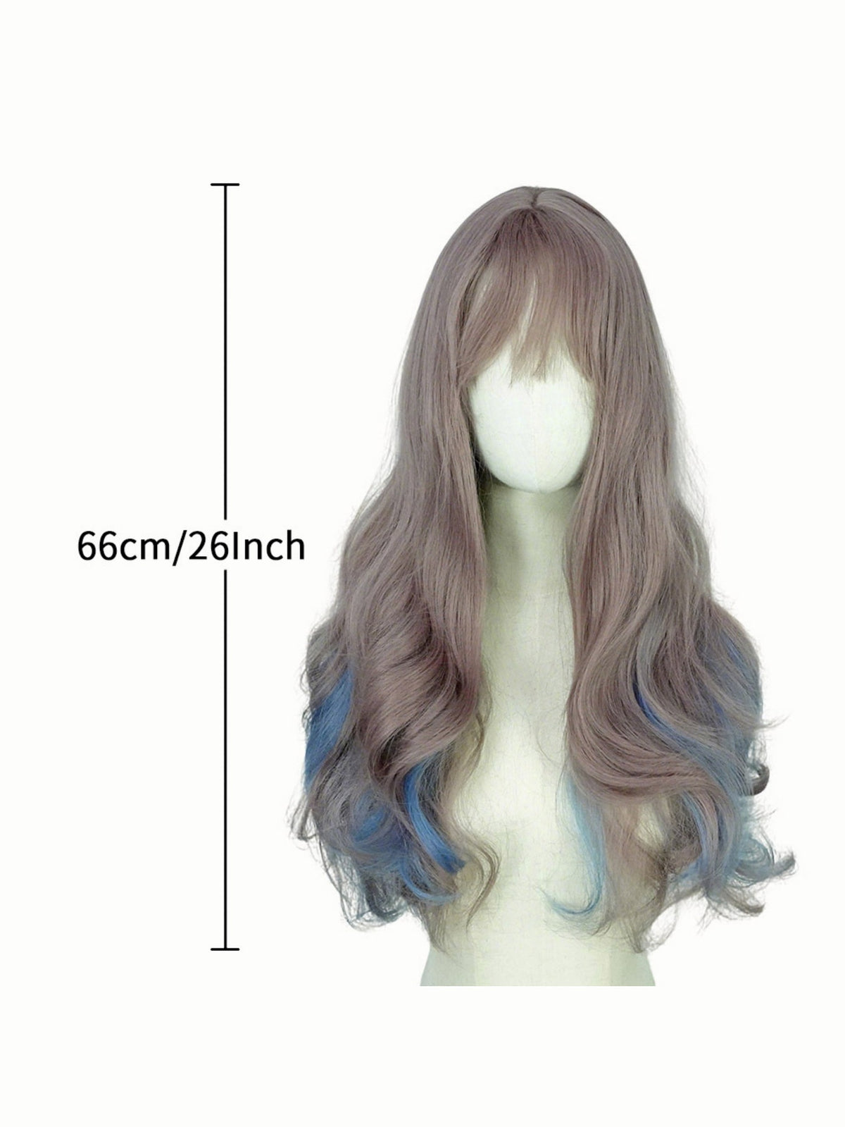 Colored Synthetic Fiber Long Wavy Curl Wig