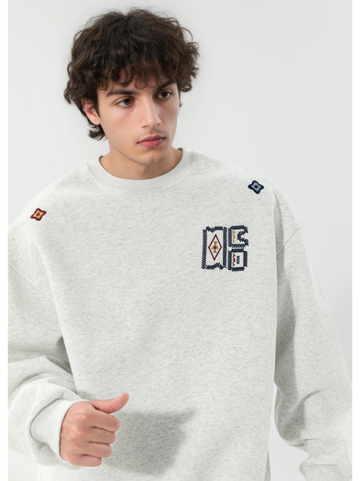 Liber Autumn Men's Embroidered Pattern Pattern Sweatshirts