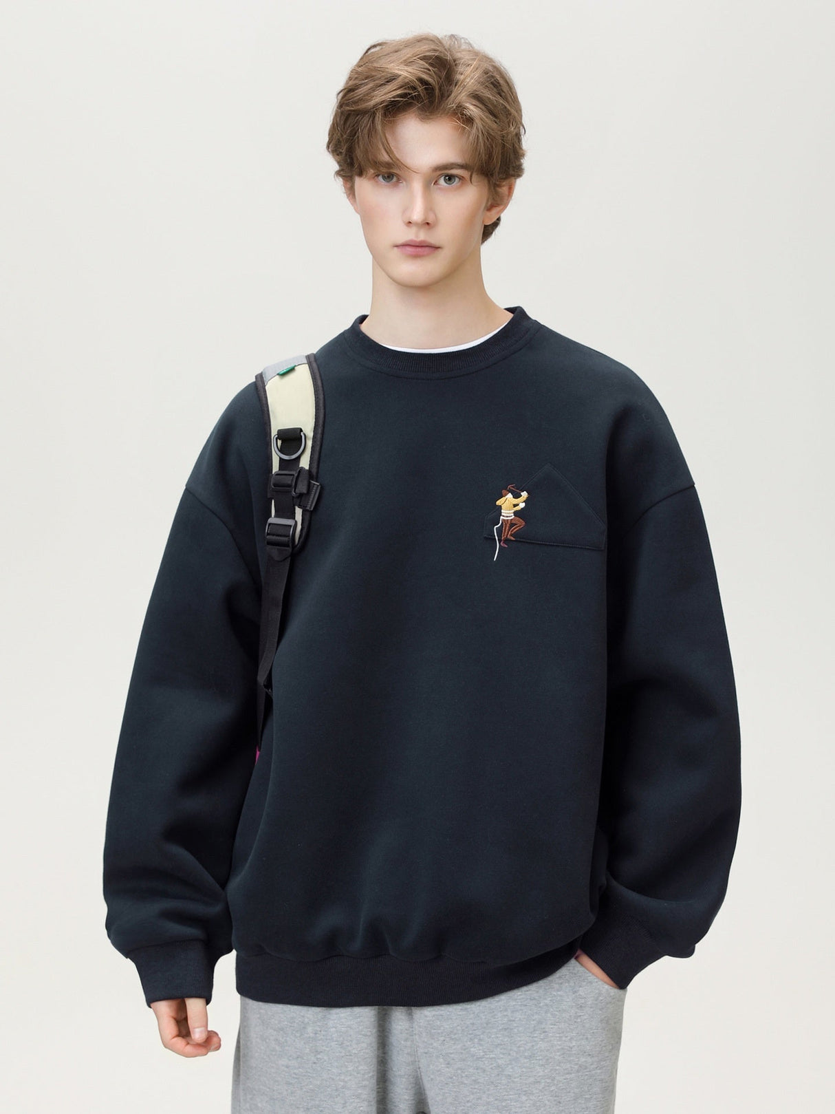 Liber Autumn Men's Embroidered Pattern Pattern Sweatshirts