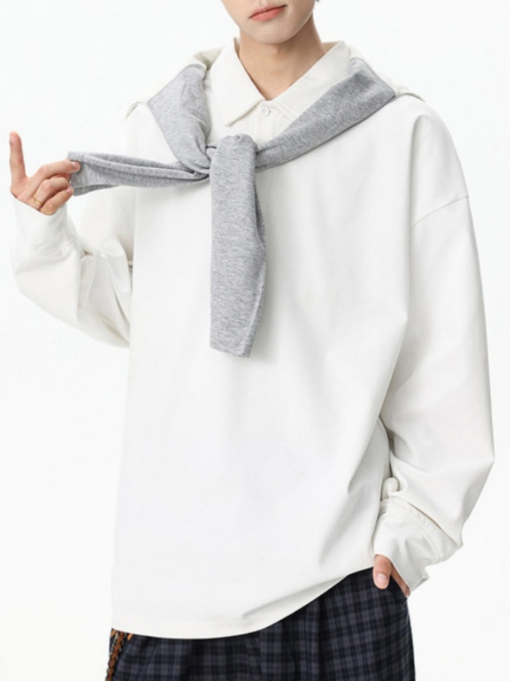 Solid Color Lapel Simplicity Polo