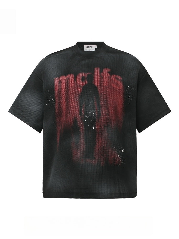Retro Washed Illusory Silhouette BF Loose-fit T-shirt