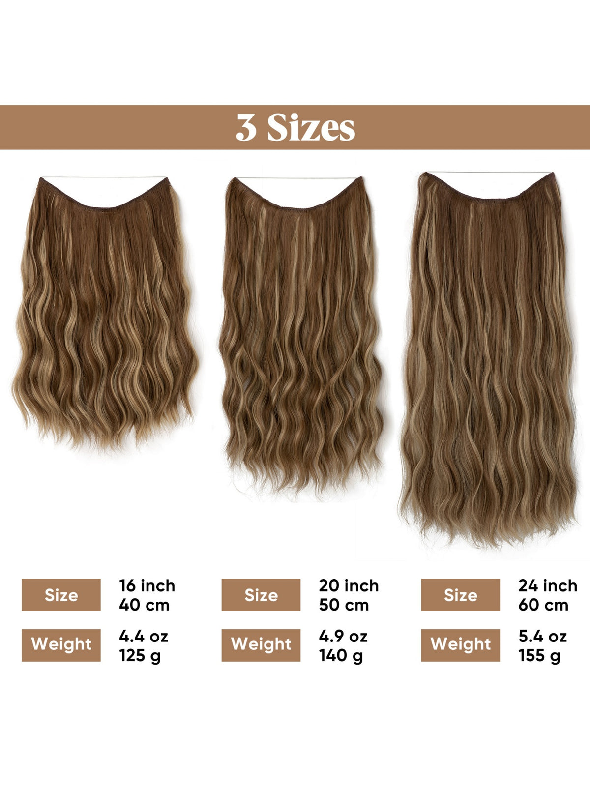 One-piece Hair Extension For Long, Wavy, Voluminous Hair