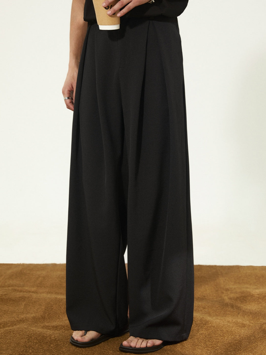 Stereo Gathering A Wide-leg Dress Pants Pants
