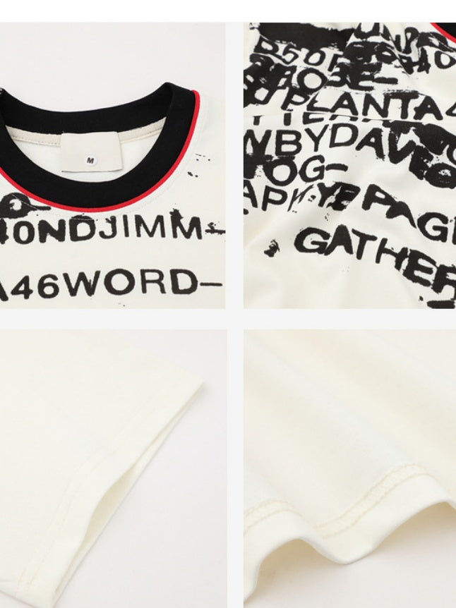 Vintage Letter Printed Loose-fit Ins T-shirts