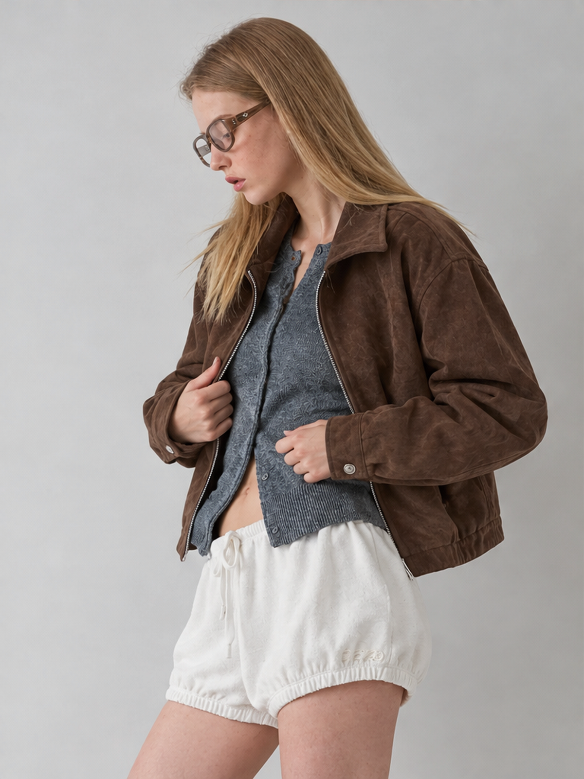 Versatile Casual Retro Style Zip-up Jacket