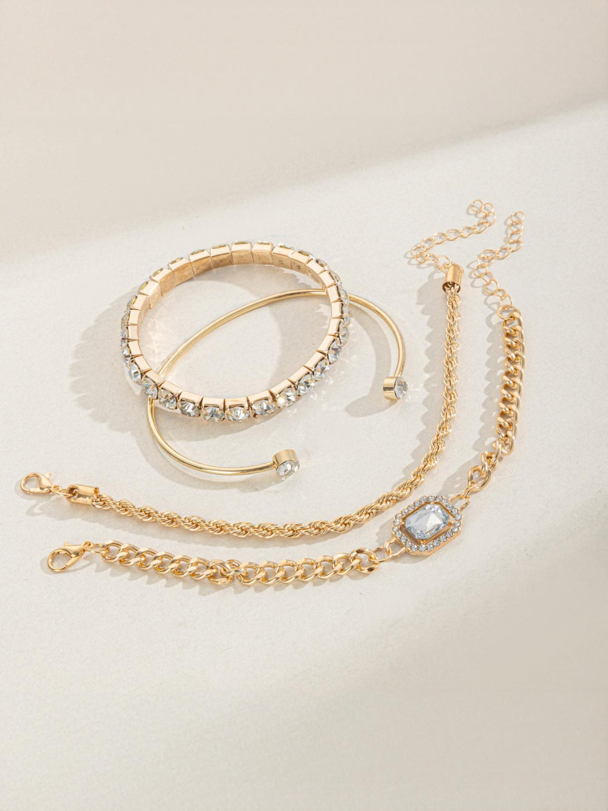 Diamond-encrusted Bracelet Set