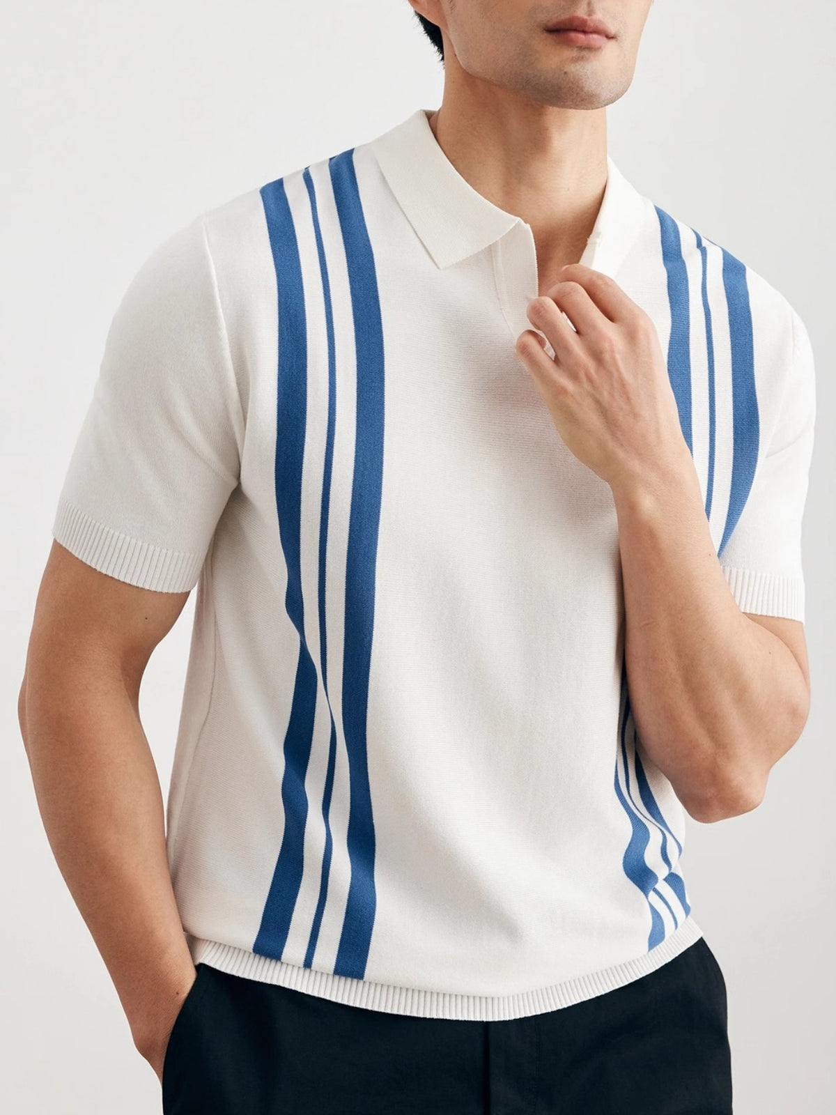 Vertical Stripe Old Money Style Polo Shirts