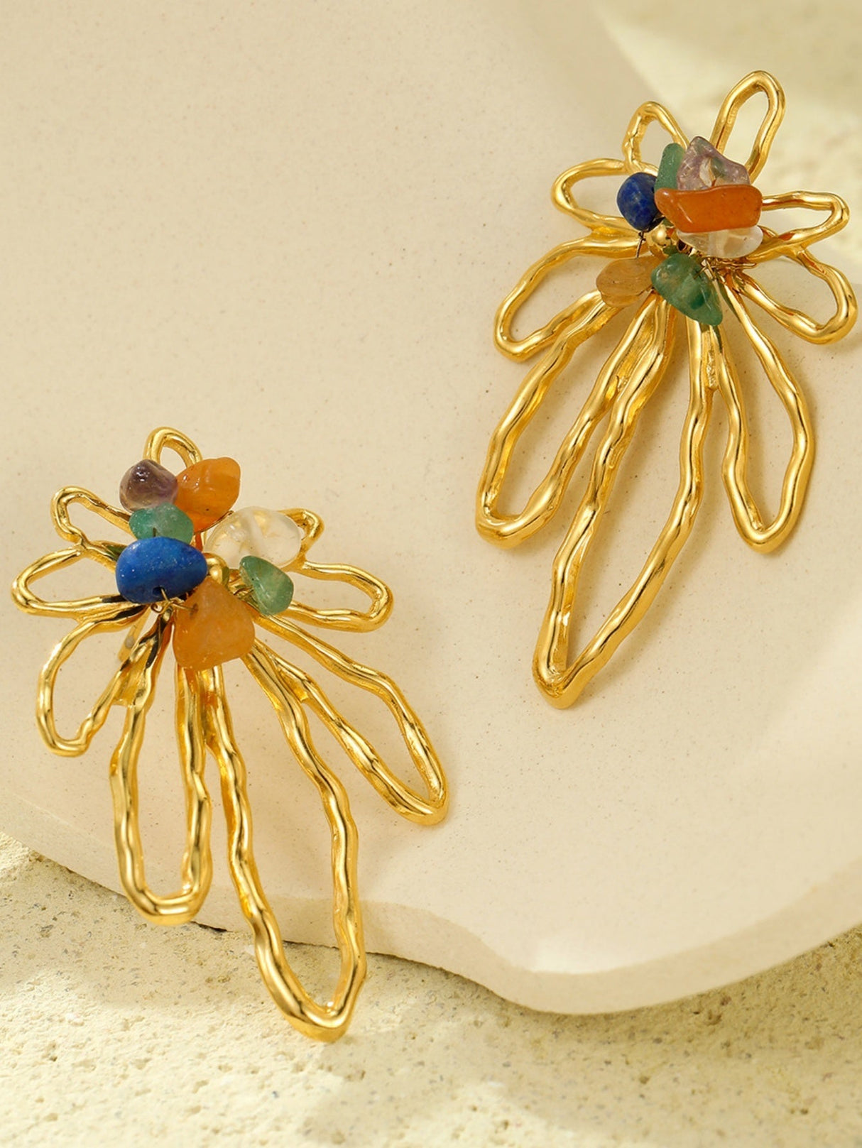 Colorful petal earrings