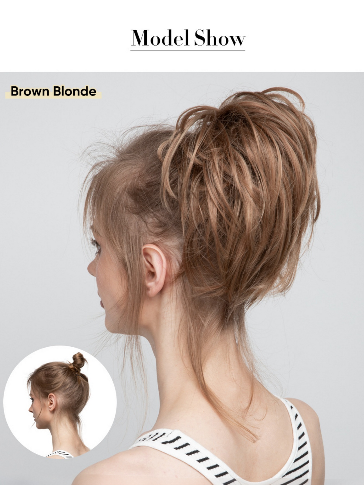Fluffy Long Beard Curly Hair Updo Wig