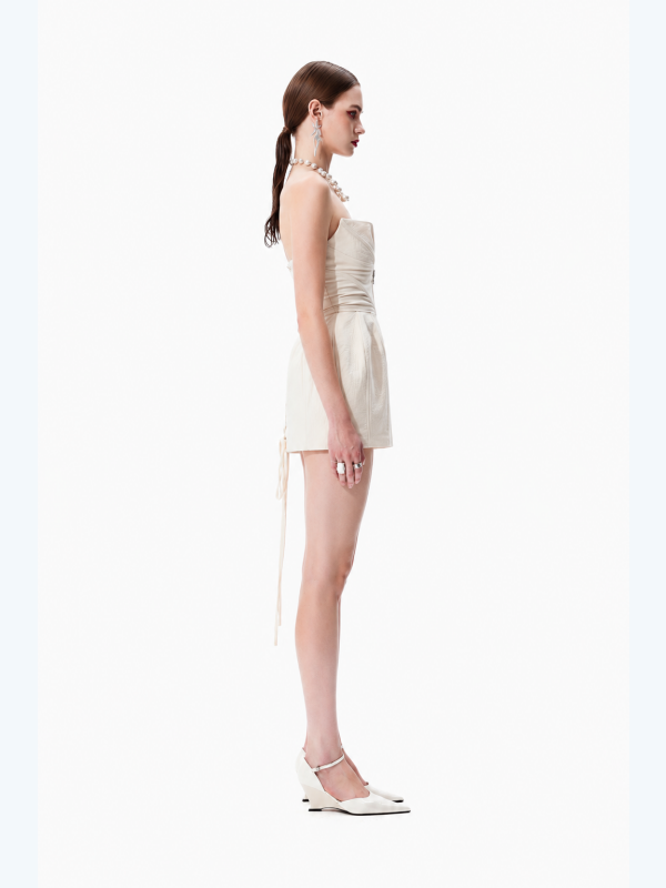 Court-style Belted Waist Top