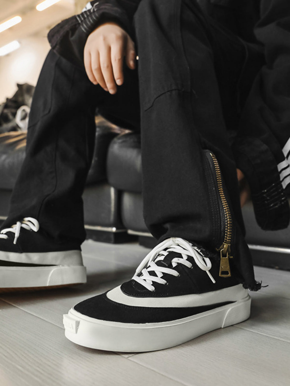 Suede Color-blocked Sneakers