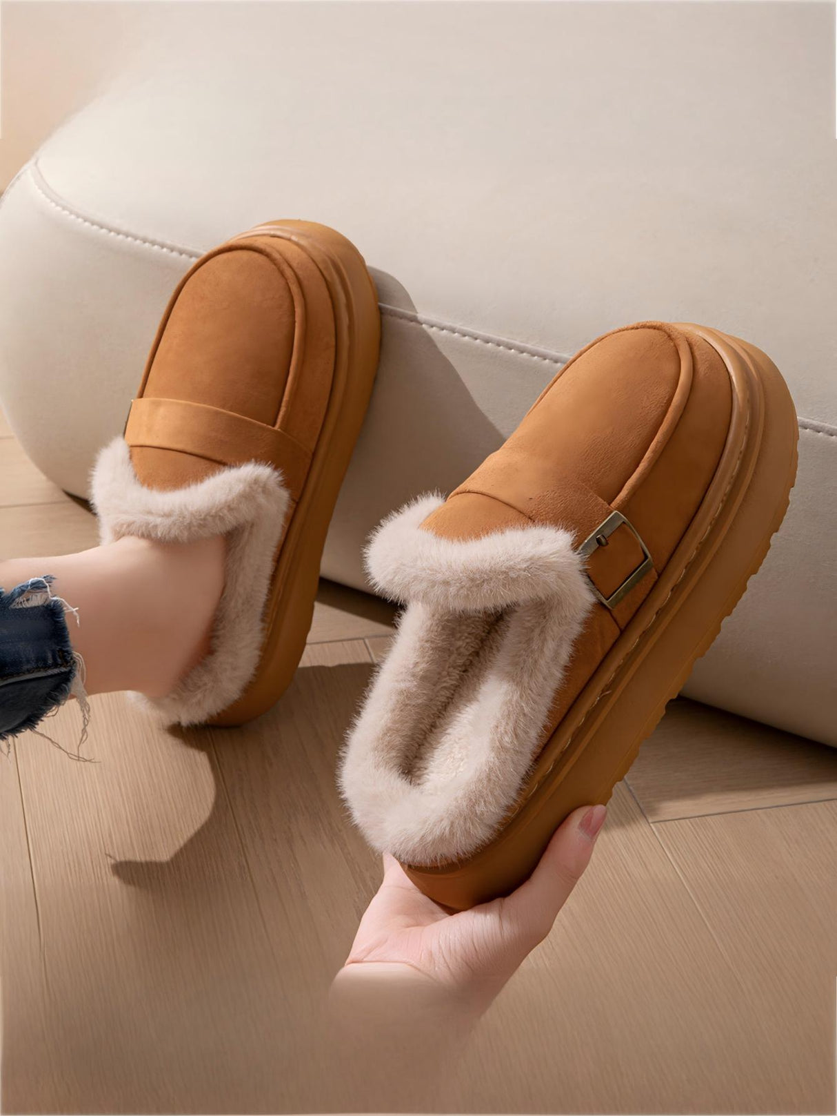 Solid Color Thick-soled Slippers