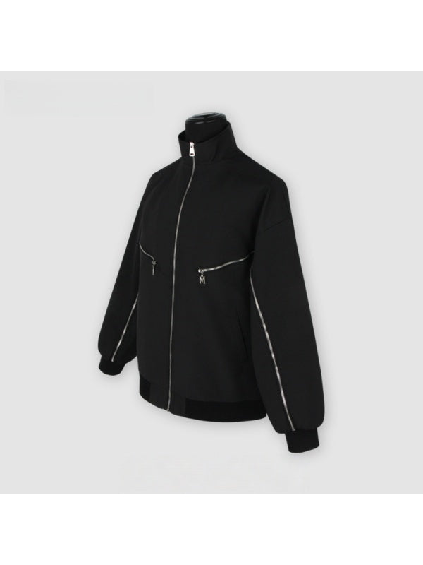 Liber Autumn Neutral wear Zipper decoration Letter Jackets