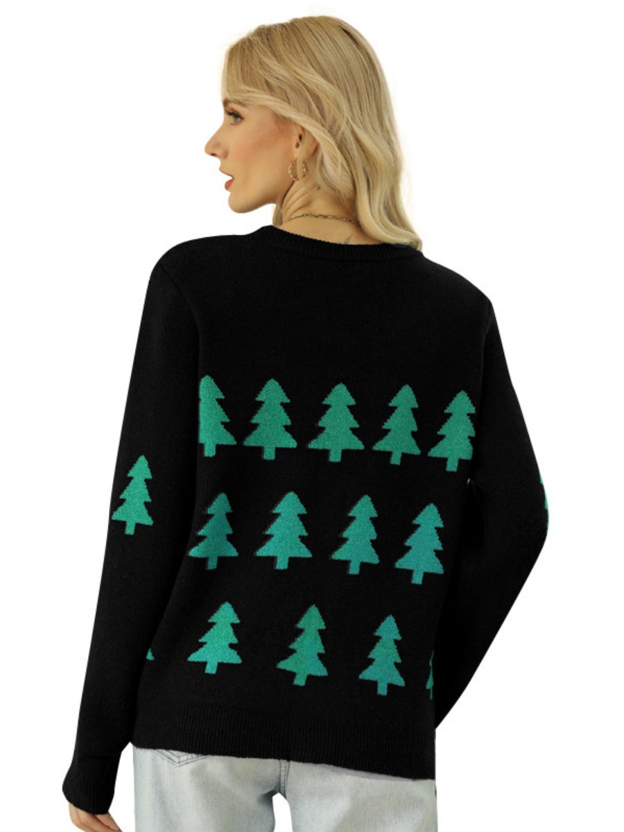 Christmas Christmas Tree Crew Neck Headgear Sweaters