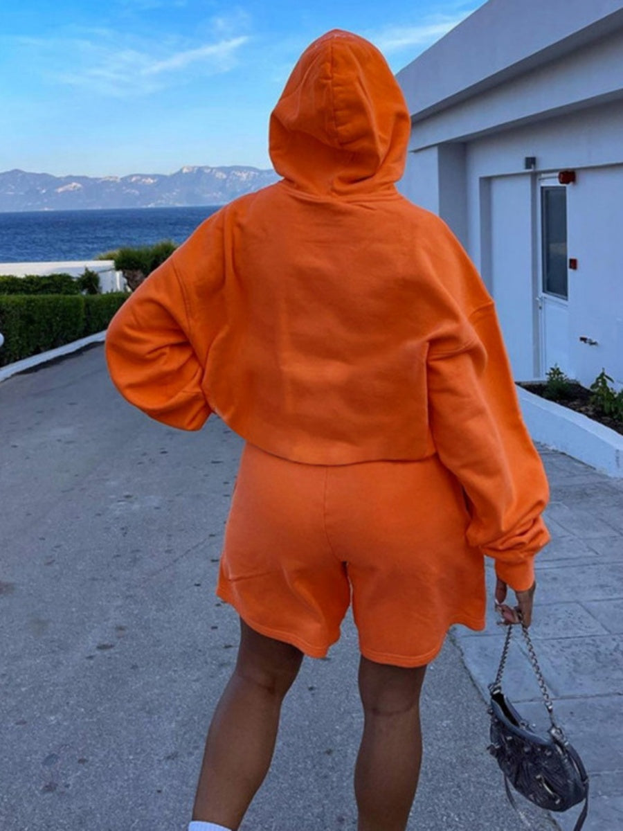 Liber Women's Autumn Hood Embroidered Two-piece Suit