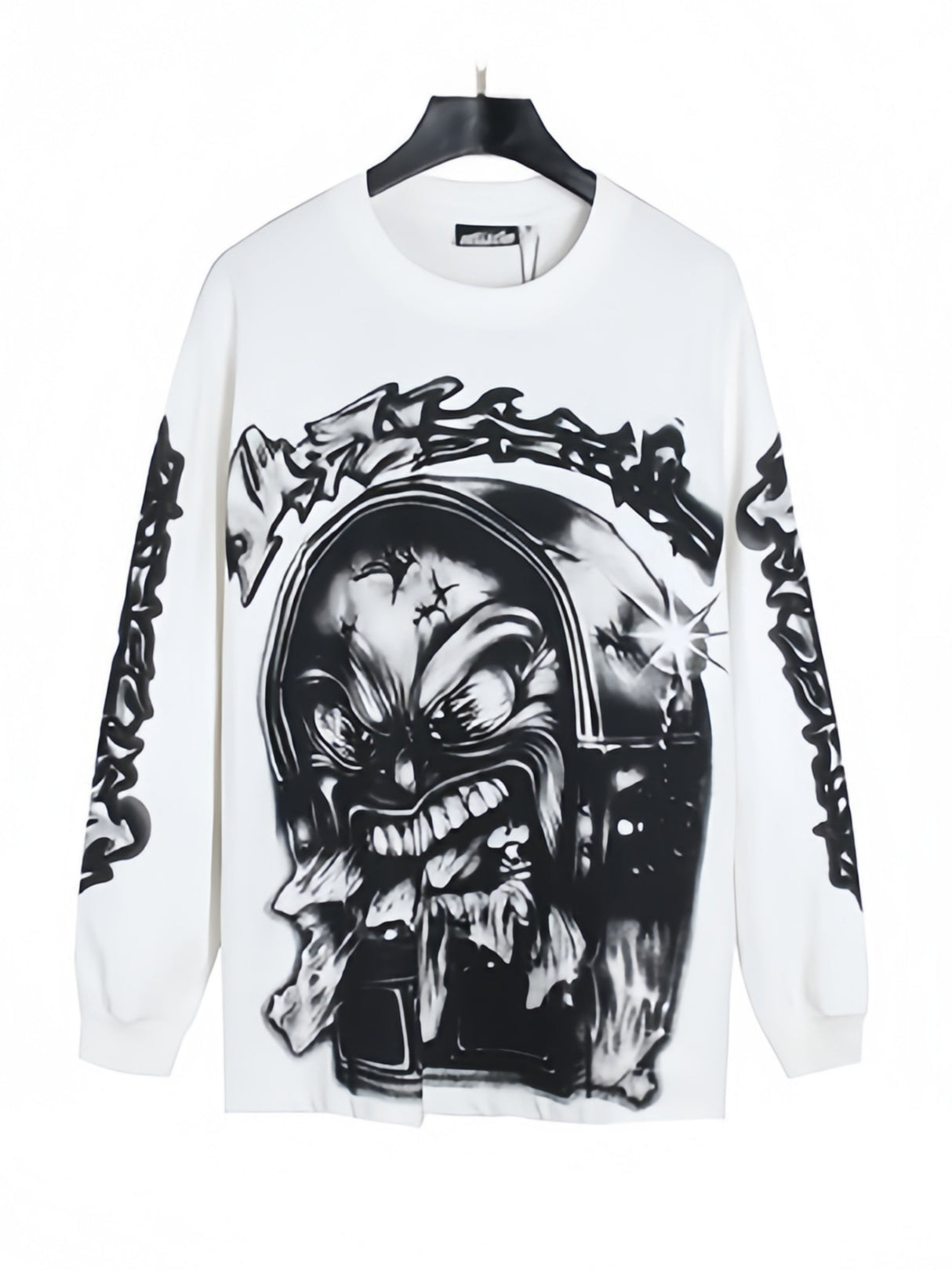 Dark Printed High Street Loose Long-sleeved T-shirt