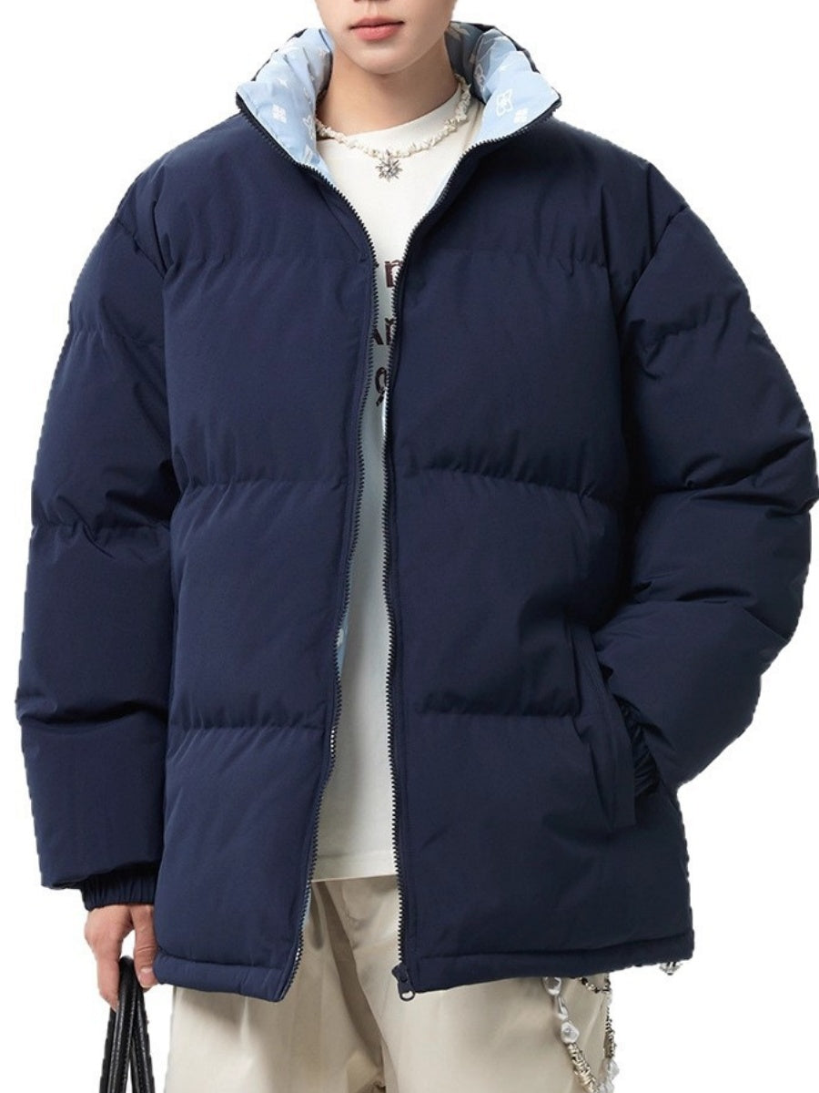 Color Interpolation Stand Collar Thickening Keep Warm Winter Coats