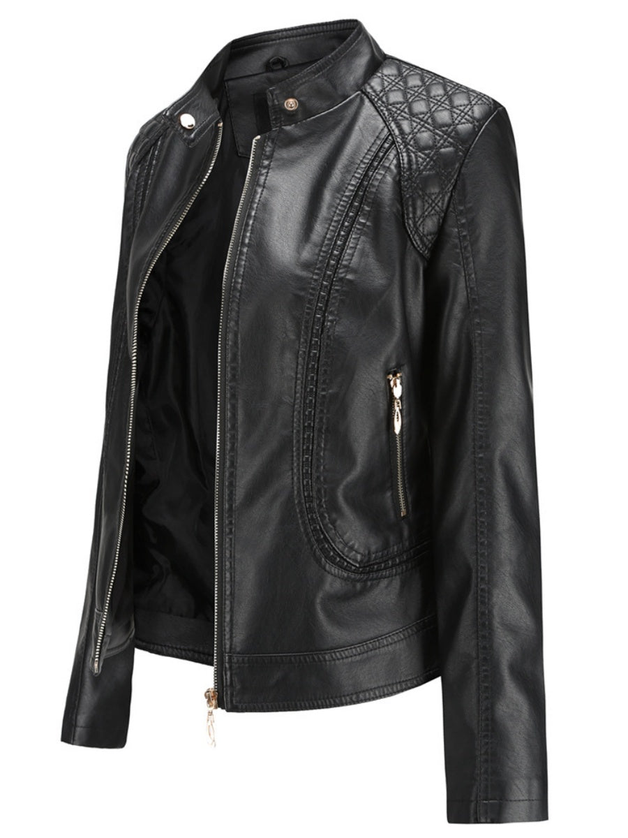 Street Cool Loose Studs Leather Jacket
