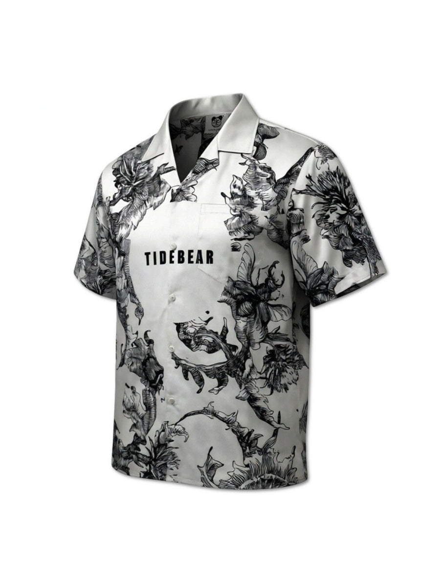 Jacquard Dark Pattern Cuban Territory Vintage Shirts