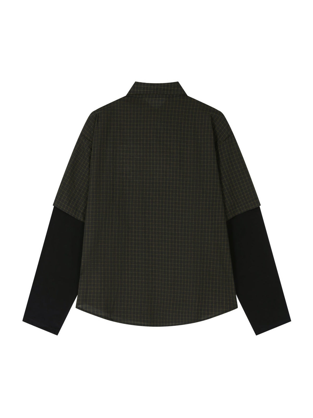 Liber Autumn Neutral wear Fake two pieces Plaid Shirts