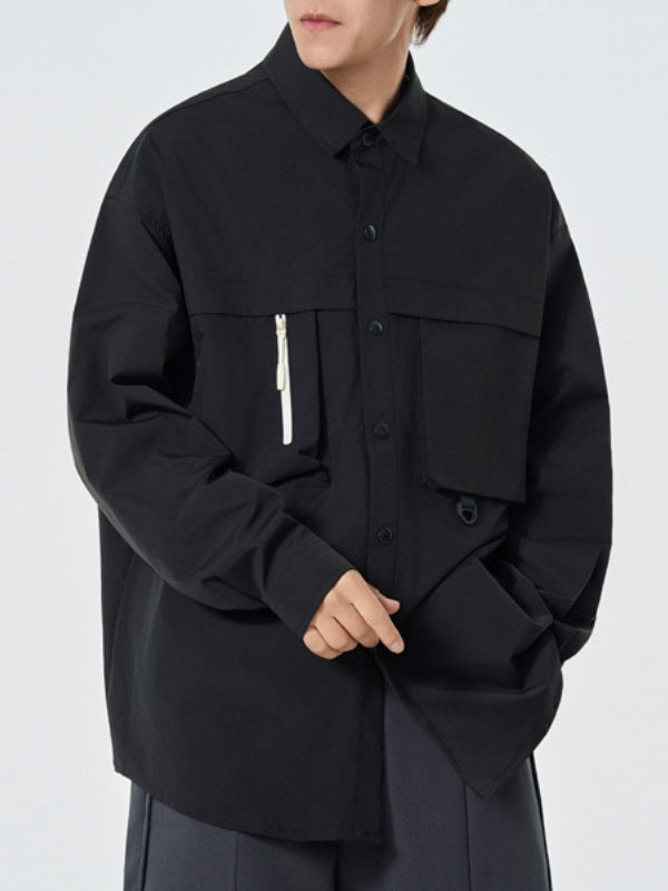 Water Proof Tooling Loose Lapel Long-sleeved Shirt