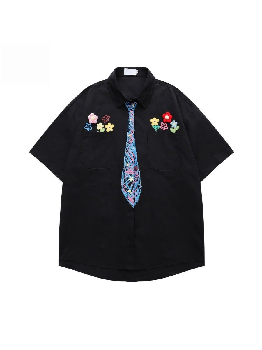 Hand-drawn Ties Shirts