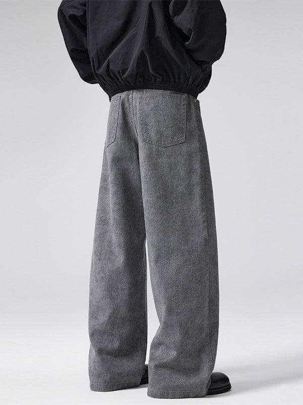 Retro Tie-dye Printed A-shaped Old Loose Floor-length Trousers