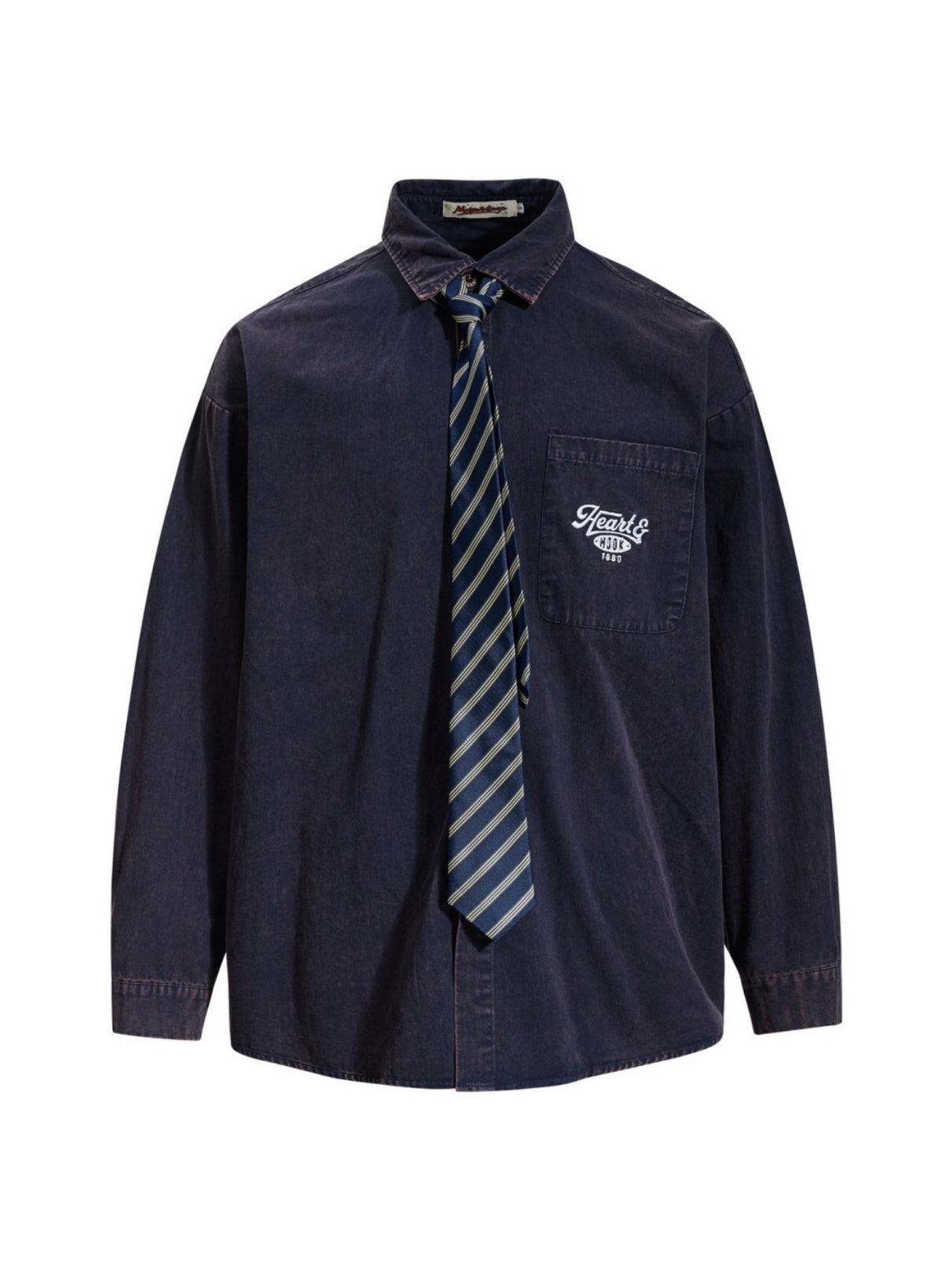 Liber Autumn Neutral wear Tie Plaid Shirts