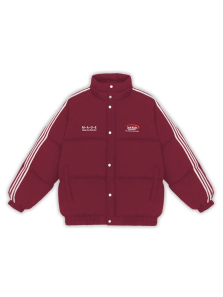 Ribbon Letter Embroidery Keep Warm College Style Cotton Clothes Coat