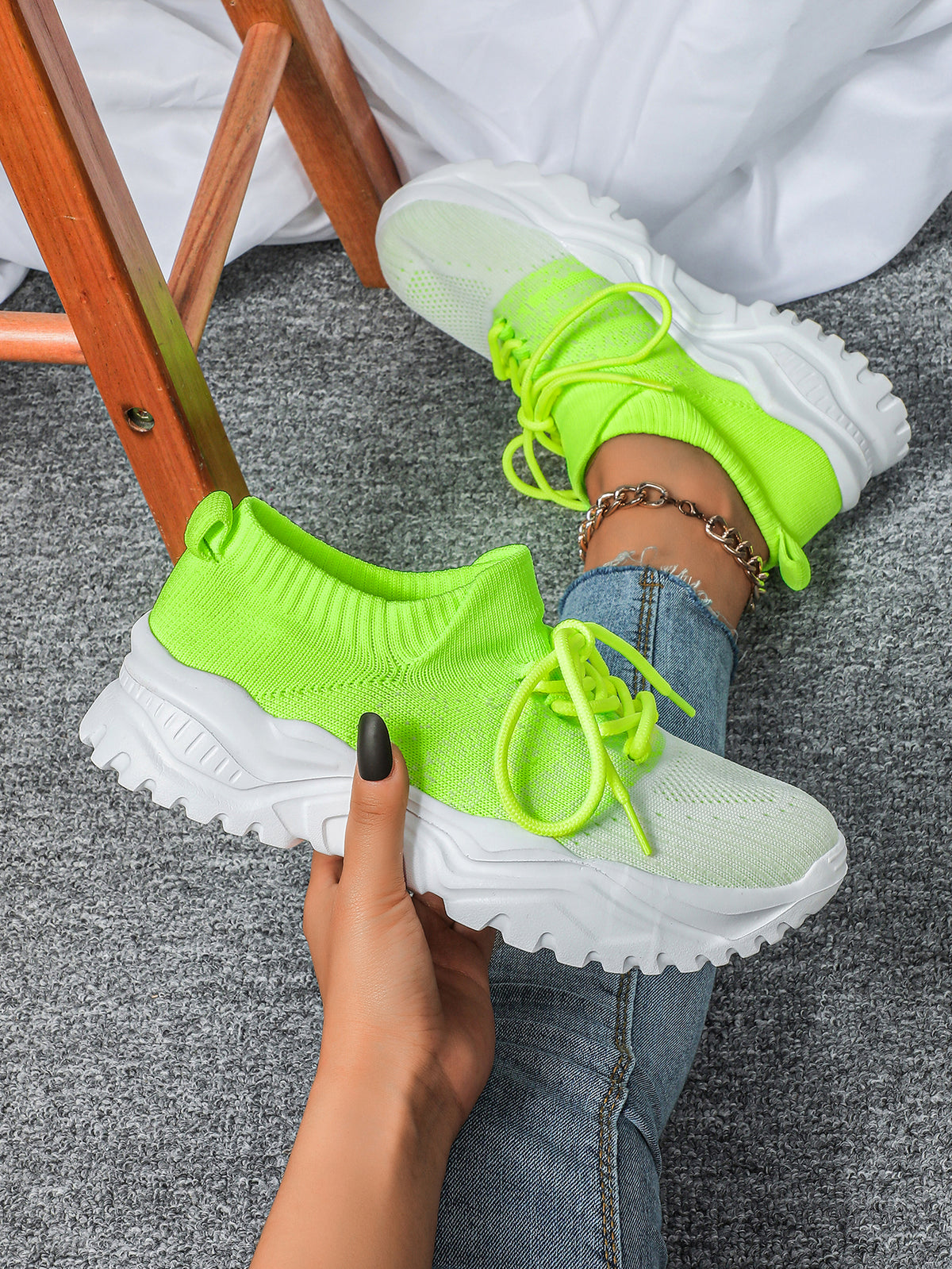 Color-blocked Unisex Casual Sneakers